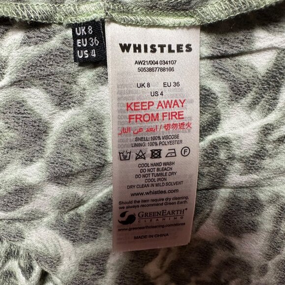Whistles Smocked Midi Leopard Print Dress - Picture 7 of 8